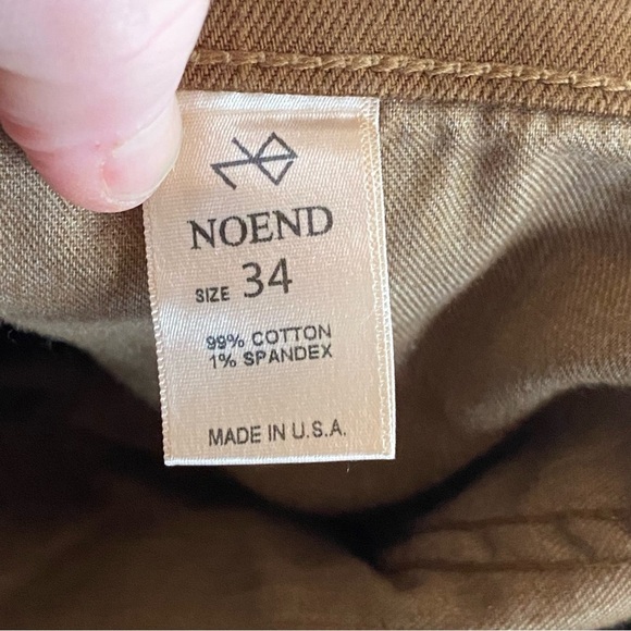NOEND Denim Men’s Brooklyn Stretch Slim Fit Brown Jeans 34x30 Capsule Wardrobe - Picture 7 of 11